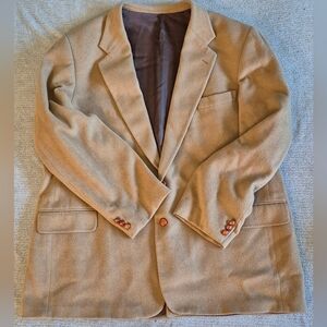 diBenedetto For Kleins Camel Hair Blazer Men 52L Tan Wool Blend Sport Coat Lux,